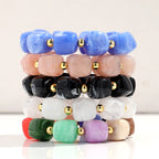 Exaggerated Geometric Beaded Acrylic Elastic Bracelets for Women Men Boho Trendy Square Beads Stack Bangle Retro Jewelry Gift mbzr