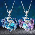 Ring Multi-Color Alloy Women'S Exquisite Necklace Fashion Silver Dragon Heart Rhinestone Design Necklace For Banquets Parties mbzr