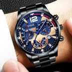 Fashion Mens Stainless Steel Watches Luxury Quartz Wristwatch Calendar Luminous Clock Men Business Casual Watch Reloj Hombre mbzr