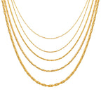 Vnox Simple Fashion Stainless Steel Chain Necklace For Women Girls Gold Plated Lightweight Choker Trendy Jewelry Party Gift