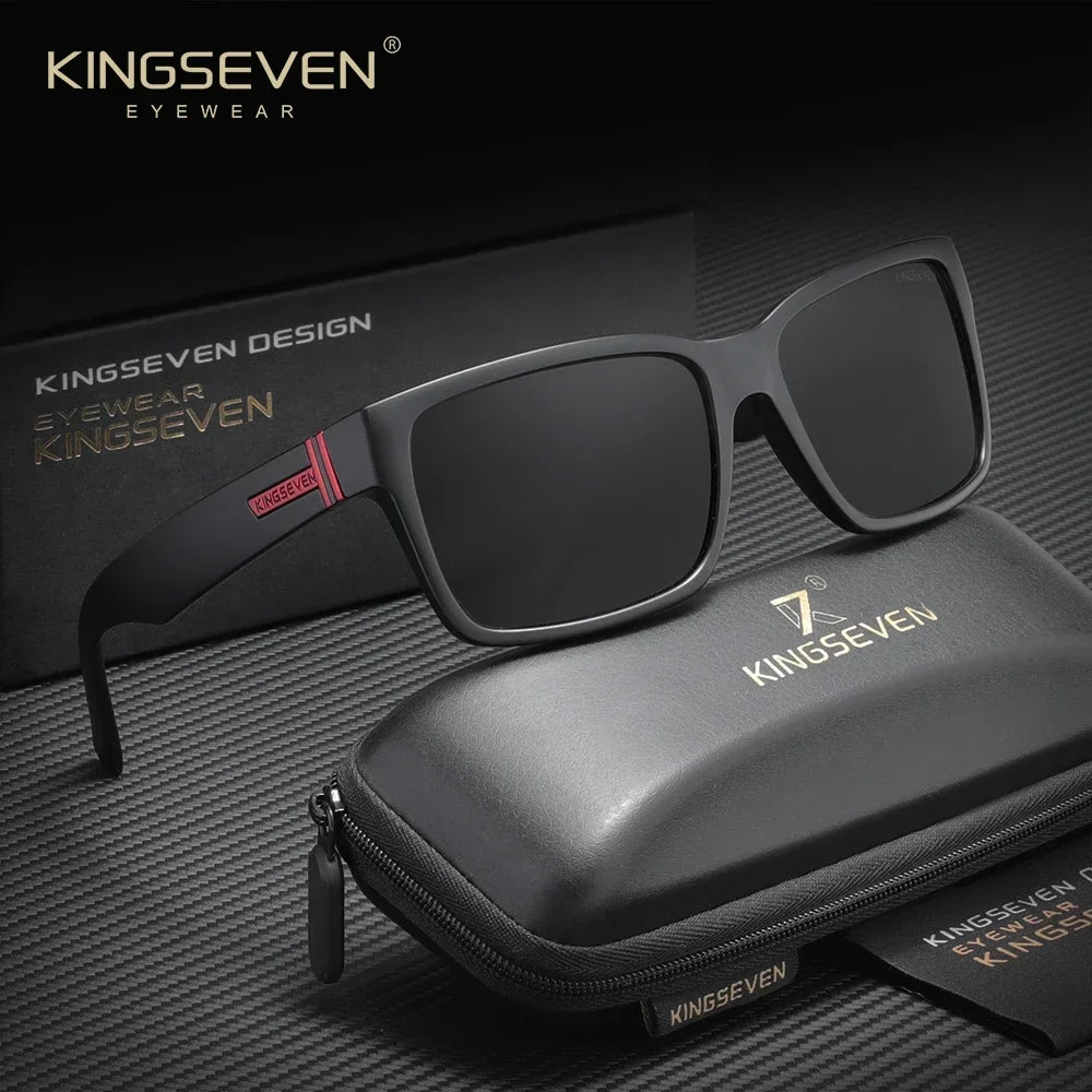 KINGSEVEN Square Frames Fashion Sunglasses For Women Men Driving Polarized UV400 Glasses Outdoor Protective Sports Eyewear