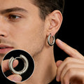 1 pair of punk style circular ring earrings L stainless steel large-sized exaggerated ear bones, ear screens, and earrings for both men and women