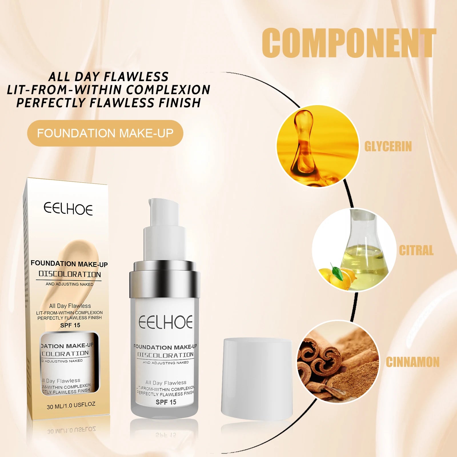 Color Changing Liquid Foundation Moisturizing Female Makeup Products Waterproof No Creasing No Separation Lightweight Concealer mbzr