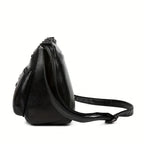 Women Crossbody Fashion Pu Leather Large Capacity Multi-Pocket Mom Bag Black Embossed Outing Party Shoulder Bag