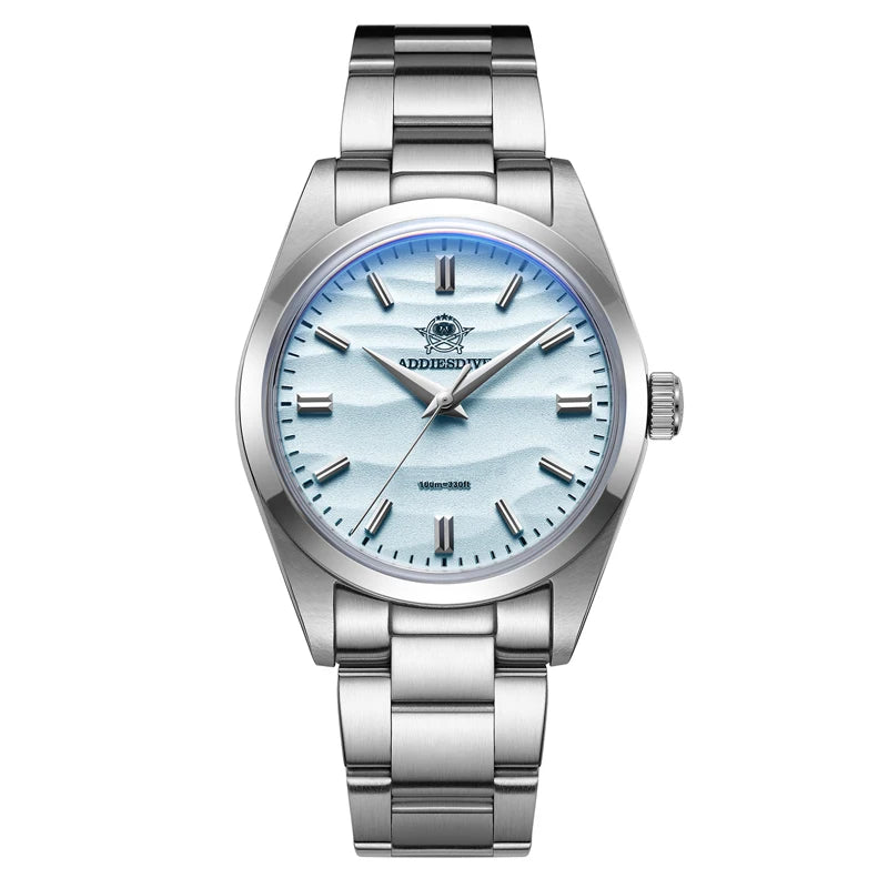 ADDIESDIVE Men's Quartz Wristwatch Bubble Mirror Glass 100M Waterproof 316L Stainless Steel Luxury Business Style Watches AD2030