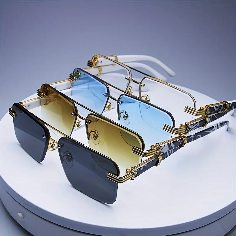 Fashion Rimless Sunglasses Populare Frameless Classic Small Square Shades