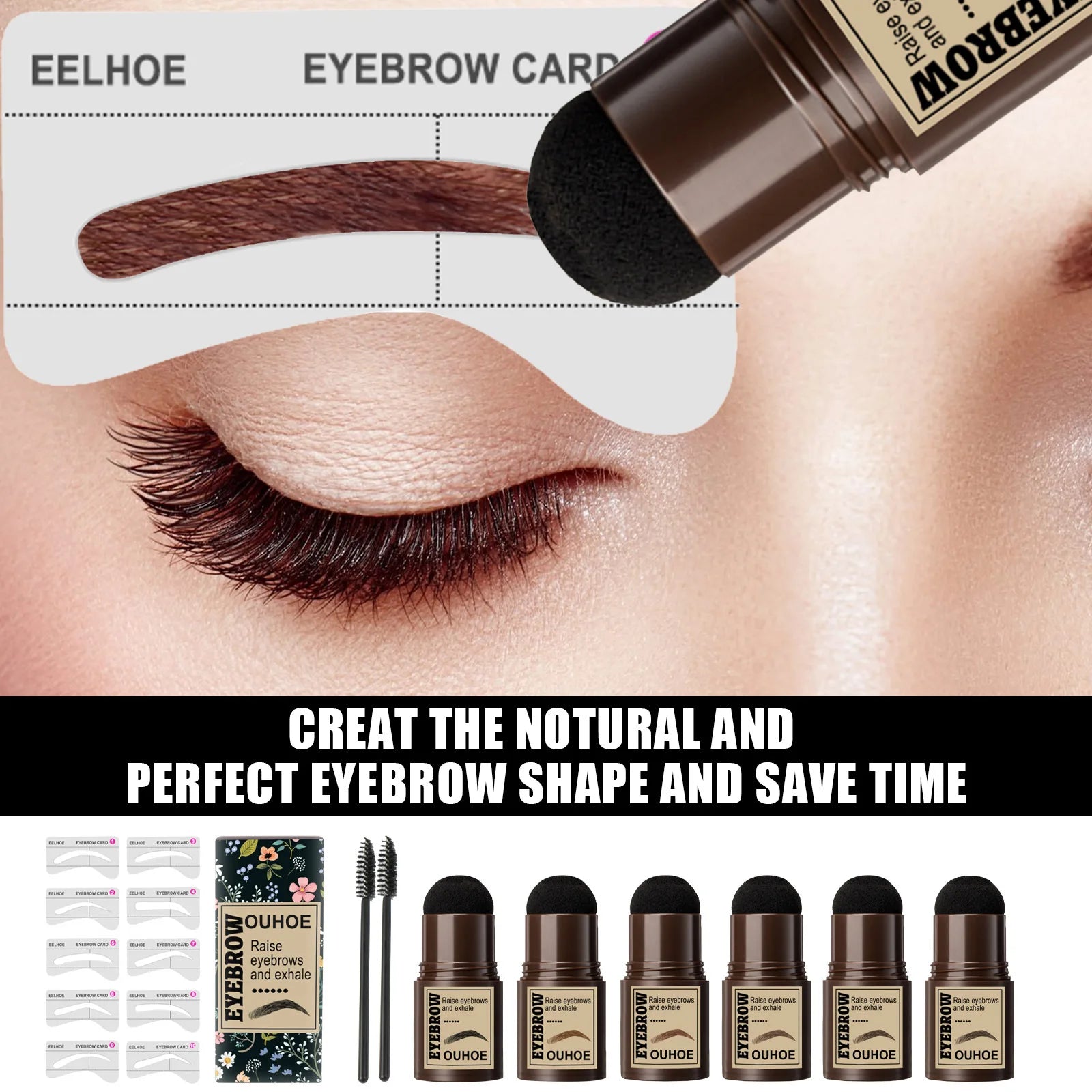 Seal Eyebrow Powder Stick Eyebrow Print Lazy Person Waterproof Sweat Proof No Shedding Makeup Hairline Shadow Powder mbzr