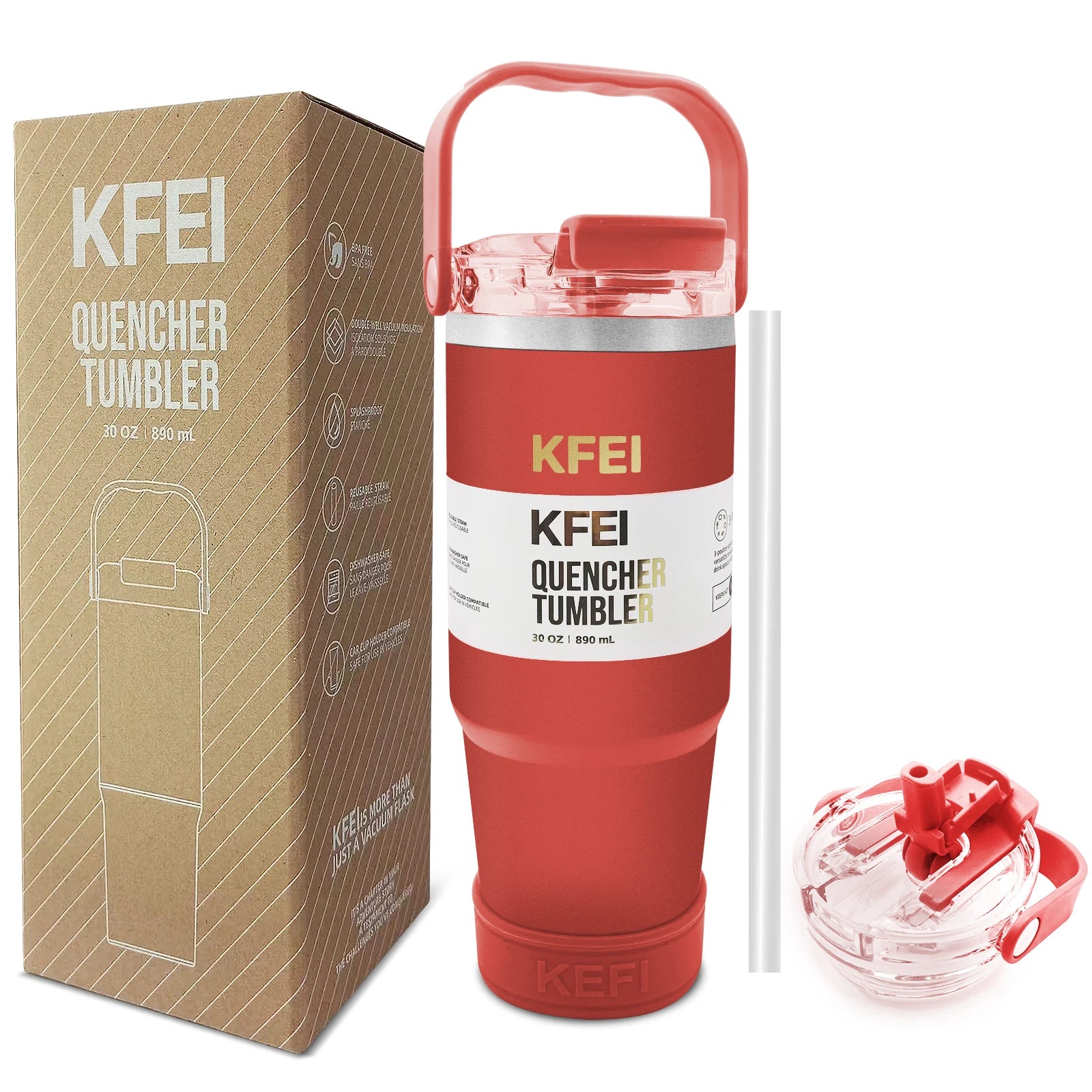 1PCS 30oz Solid Color Double Wall Stainless Tumbler, with Lid And Straw, Keep Warm 12h And Ice 24h, Insulated, Outdoor Stainless mbzr