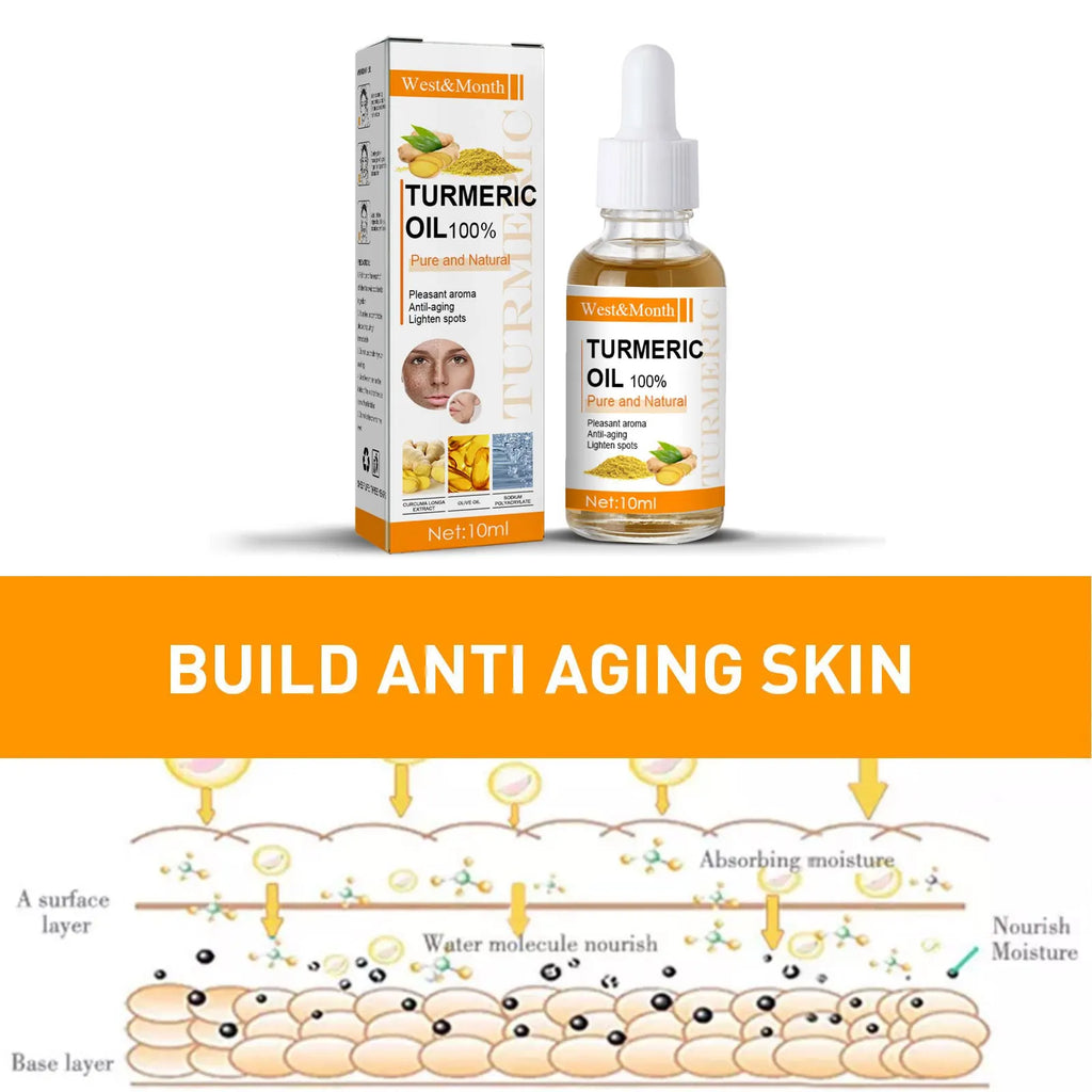 Turmeric Essence Oil Firming Tightening Fade Fine Lines Brighten Skin Tone Remove Melanin Deeply Moisturizing Facial Serum Oil mbzr