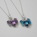 Ring Multi-Color Alloy Women'S Exquisite Necklace Fashion Silver Dragon Heart Rhinestone Design Necklace For Banquets Parties mbzr