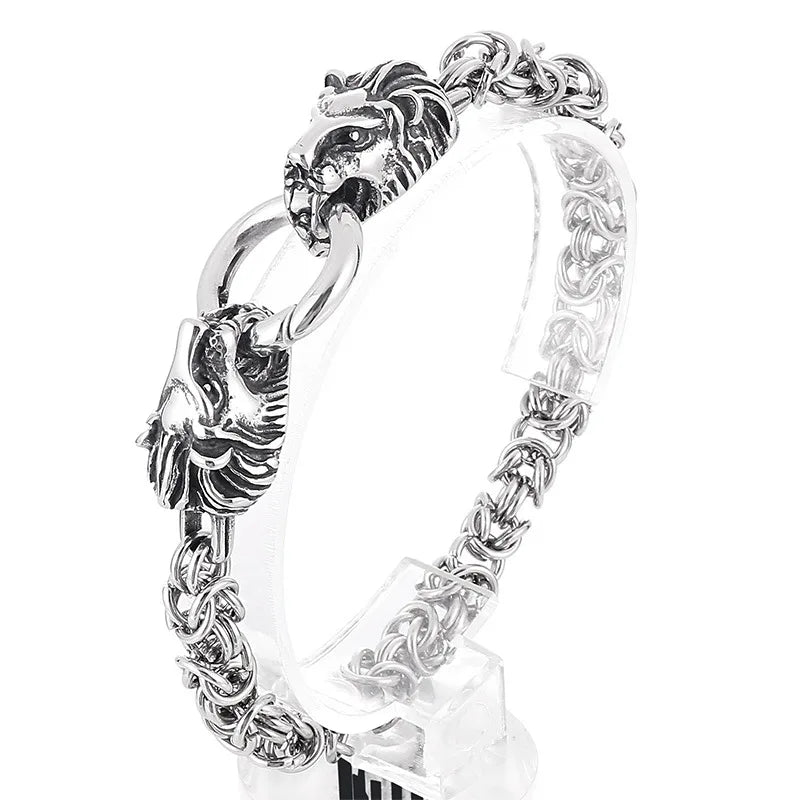 New 316L Stainless Steel Hip Hop Skull Wolf Head Dragon Bracelet Jewelry