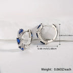 1 Set Glimmering Blue Crystal Round Earrings - Elegant Simple, Unique Design, Banquet Party Style - Ladies' Present Jewelry