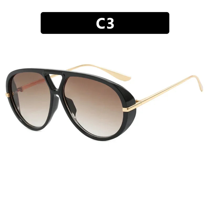 Vintage Oversized Sunglasses Women Retro Brand Big Frame Sun Glasses Female Black Yellow Ins Style Square Glasses Oculos De Sol mbzr