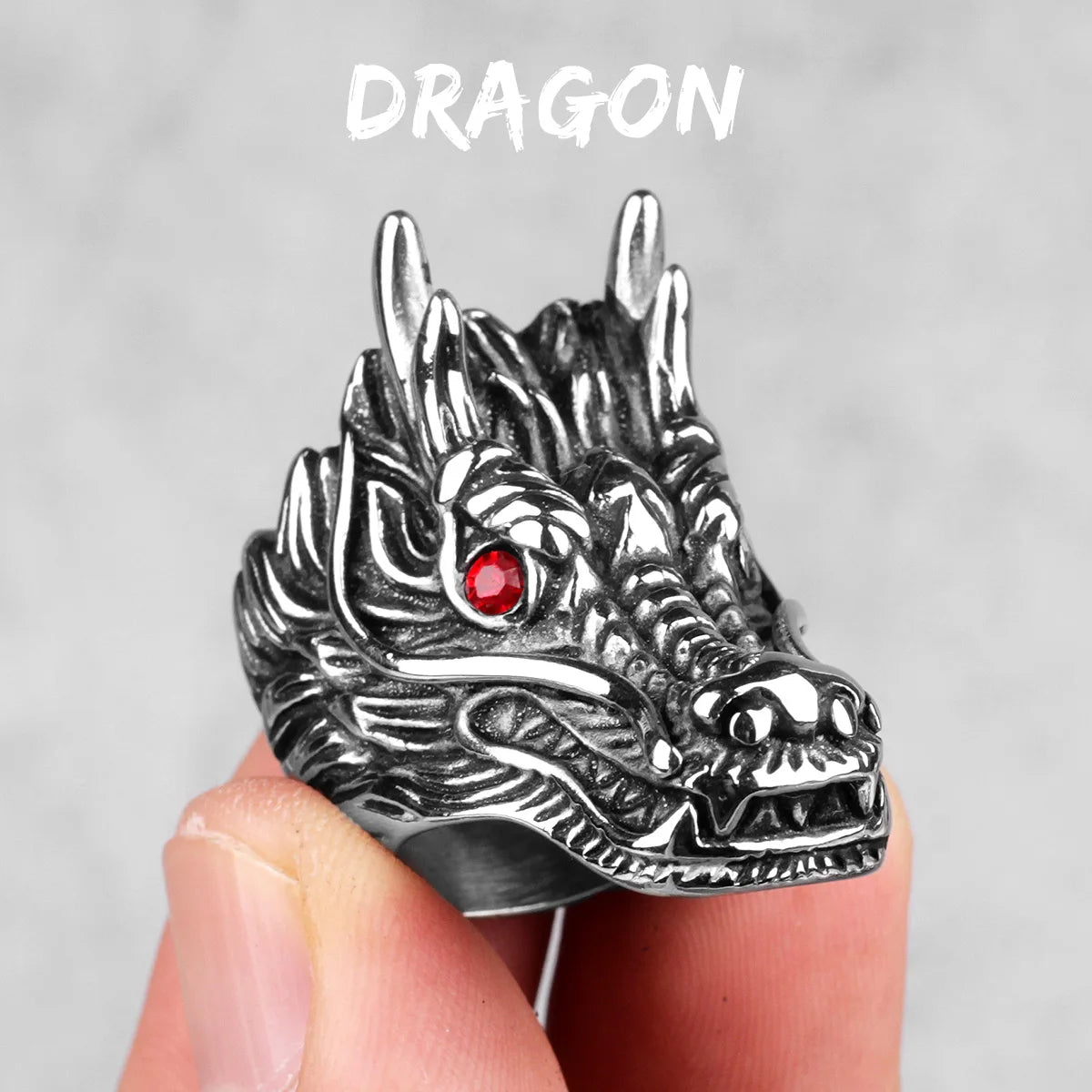 Stainless Steel Animal Rings Eagle Dog Dragon Bird Snake Hip Hop Trendy