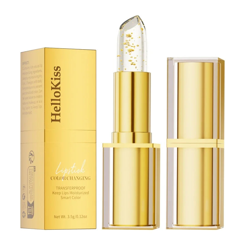 Color Changing Lipstick,Gold Crystal Ph Lipstick Color Changing,Long Lasting 24 Hours Moisturizing Glossy Shine Lip Gloss mbzr