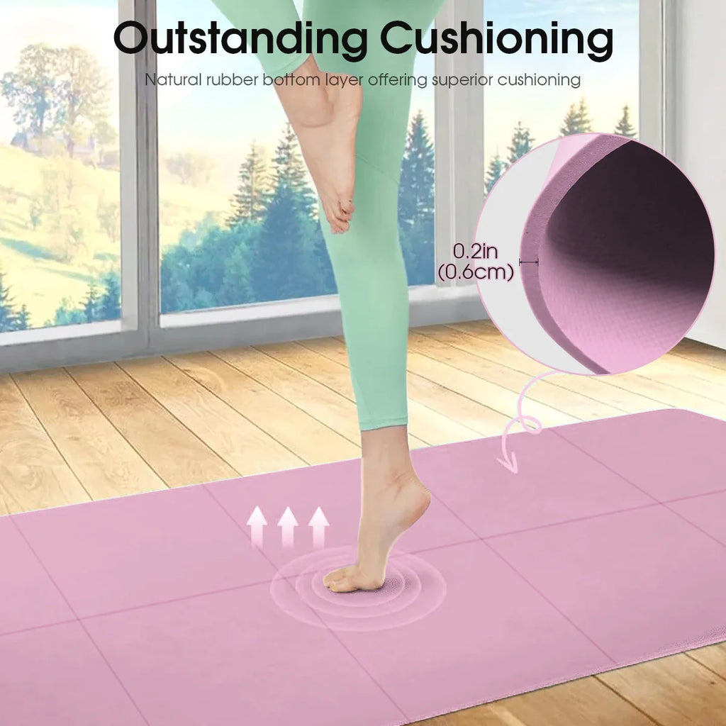 Yoga Mat Pilates Fitness Mat 3/4/6mm Thicknes Non Slip Yoga Cushion Travel Fitness Exercise Pad for Women Home Gym Floor Workout mbzr