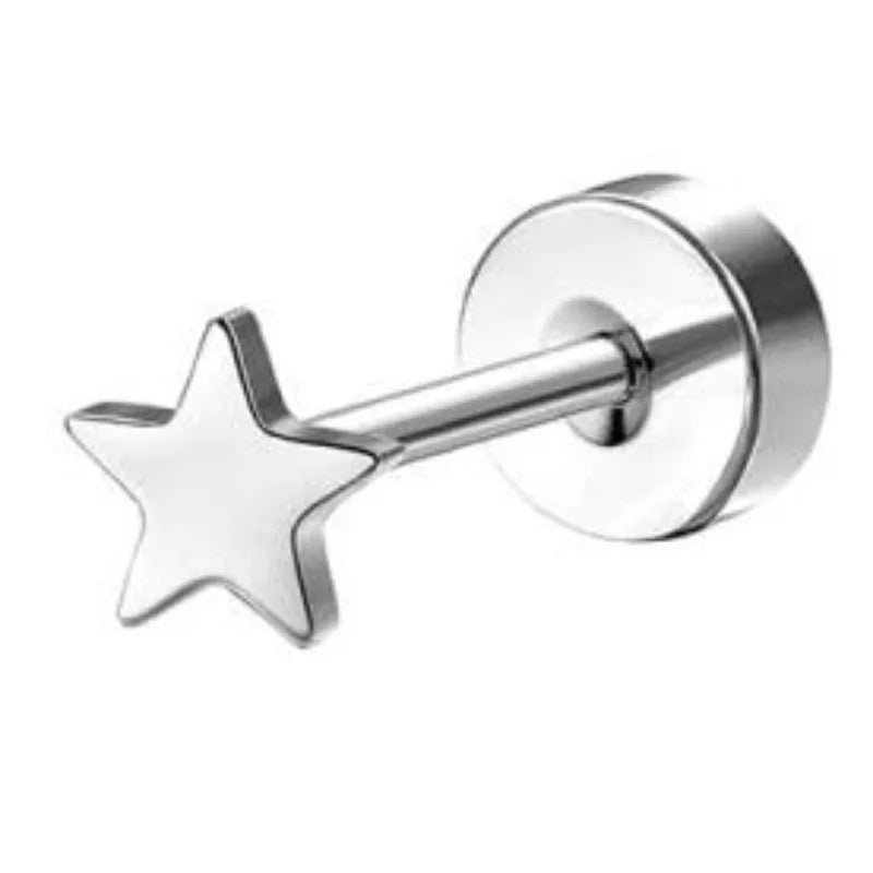 Bobisty 1pc Earrings for Sensitive Ears Surgical Stainless Steel Earrings for Women Dainty Flat Back Earring Stud Hoop Cartilage