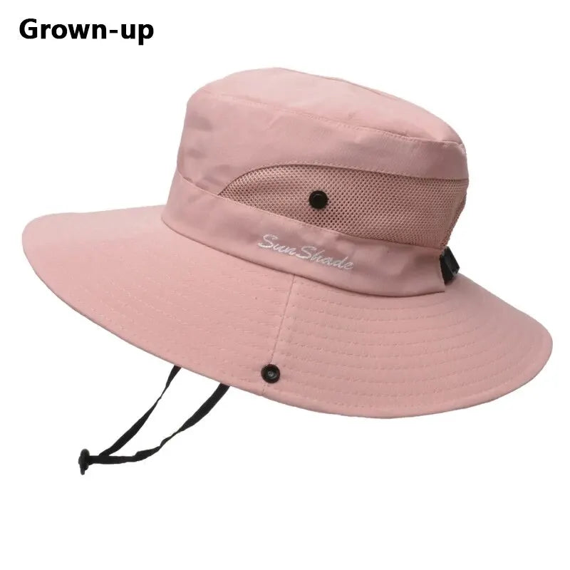 Xinbaoguan 100% Polyester Summer Outdoor Sun Hat, Breathable, Folding Sun Hat, Female Ponytail Hole Fisherman Hat