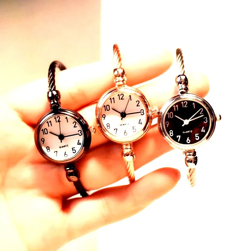 YIKAZE Women Watches Small Gold Bangle Bracelet Watch Stainless Steel Retro Ladies Quartz Wristwatch Clock Fashion Dress Watch mbzr