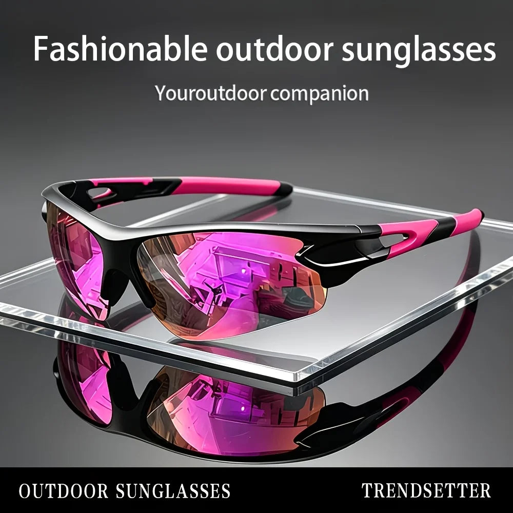 1Pc stylish sunglasses, mirrored lenses and wrapping design, suitable for all occasions and events, suitable for both men and women, the perfect gift for family and friends
