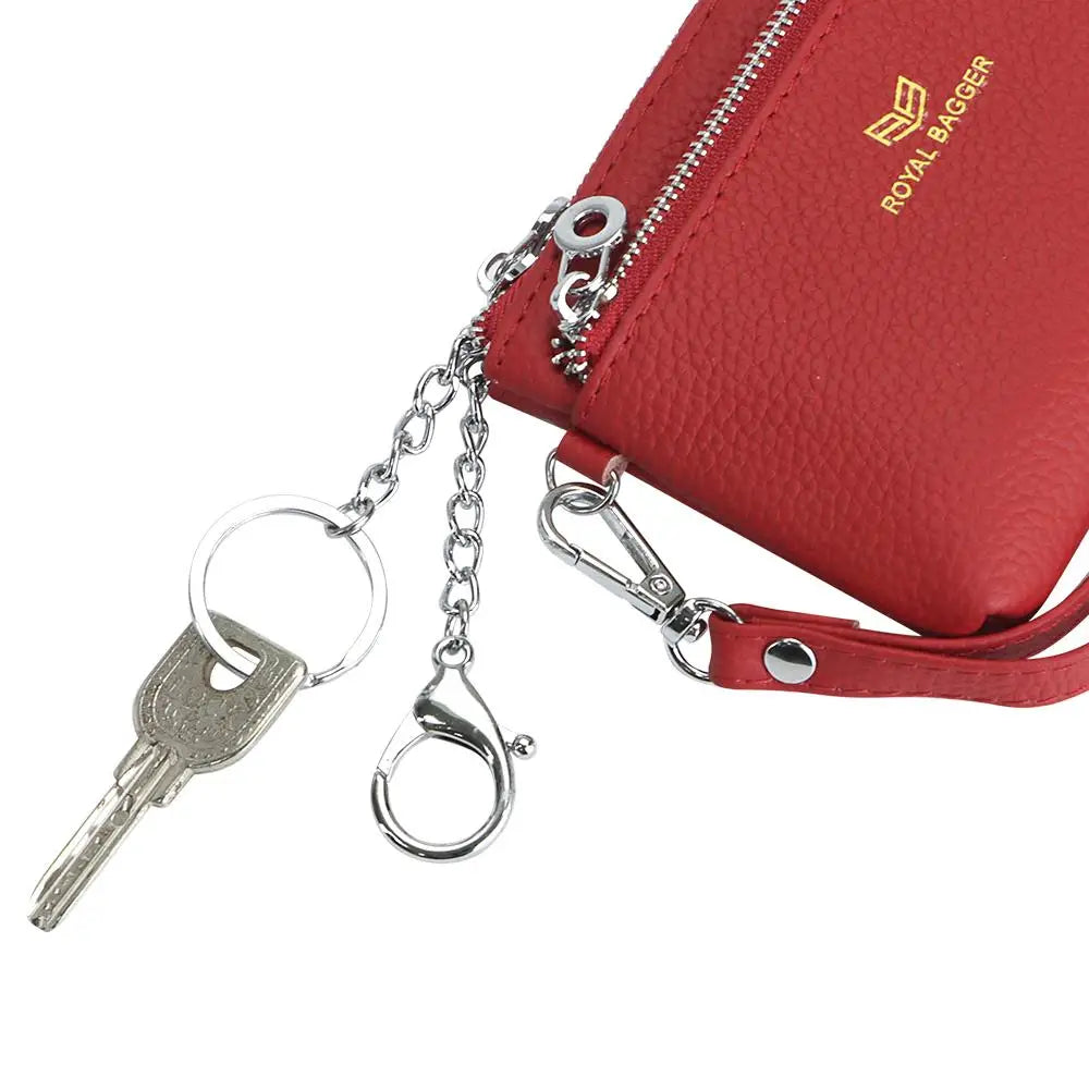 Royal Bagger Short Genuine Leather Wallet Woman New Soft First Layer Cow Leather Purse Ladies RFID Protected Card Holder Clutch mbzr