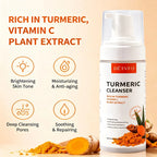 150ml Turmeric Vitamin C Cleanser Foam Gentle Face Wash Brightening Moisturizing Cleanser for Deep Pore Cleansing Skin Care mbzr