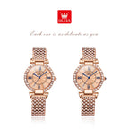OLEVS 9942 Fashion Quartz Movement Watch For Women Full Of Diamond-set Strap Roman Scale Dial 30m Waterproof Luminous Watch mbzr