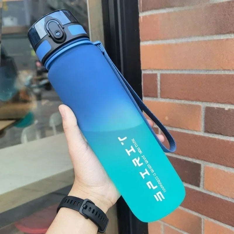 1 Liter Large Capacity Sports Water Bottle Leak Proof Colorful Plastic Cup Drinking Outdoor Travel Portable Gym Fitness Jugs mbzr