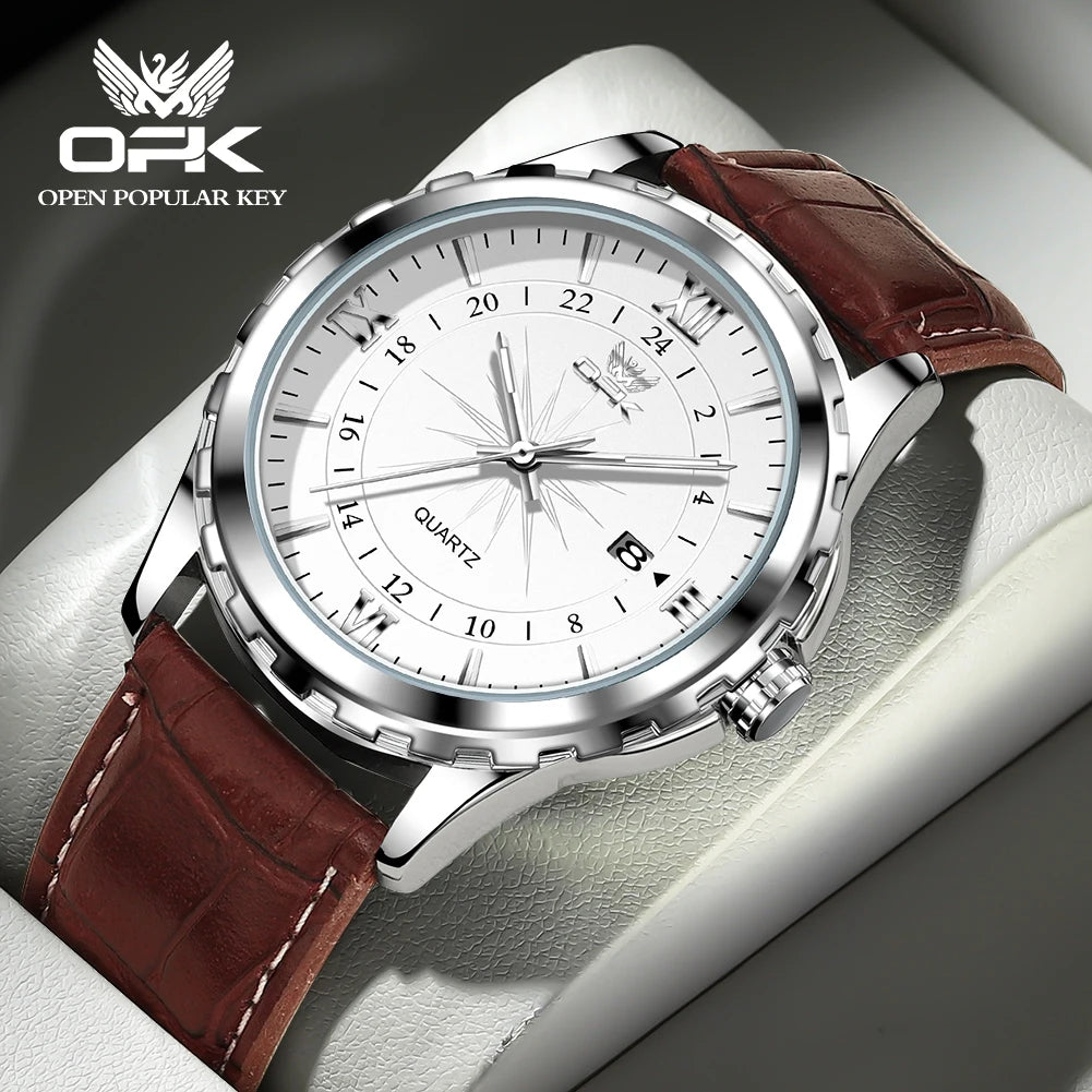 OPK Brand Steel Belt Dual Calendar Men's Quartz Watch 6003 mbzr