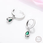 Hot 925 Sterling Silver Earrings Charm Simple Green Shiny Zircon Wedding Women Jewelry Gift mbzr
