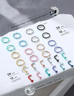 28PCS 316L Stainless Steel Nose Rings Hoops Studs for Women Men CZ L Shaped CZ Nose Stud Hoop Nostril Piercings Jewelry Set mbzr