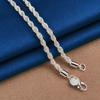 Charm 925 sterling silver Accessories Men 4MM 40-60cm 2PCS Rope Chain Necklace Bracelet Women Fashion Wedding Gift Jewelry mbzr