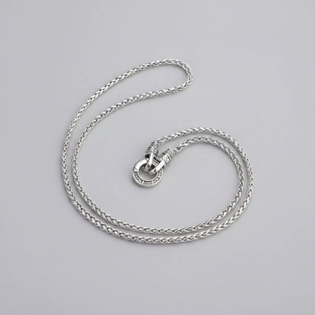 Sterling Silver Woven Chain Necklace Unisex Party Gift