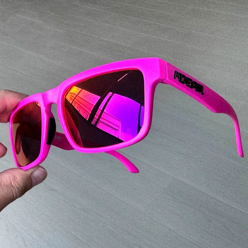 New KDEAM Colorful Design Men Square Polarized Sunglasses Cool Fashion Women Shades Sun Glasses Reflective Coating Lens UV400