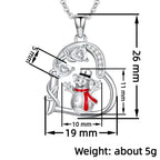 Huitan Designed Snowman Heart Pendant Necklace Red Enamel Winter Jewelry