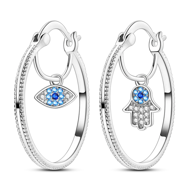 Sterling Silver Star Moon Zircon Hoop Stud Earrings Women Gift mbzr