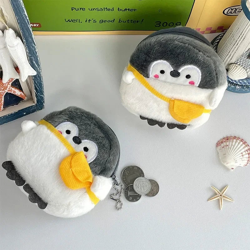 Cartoon Cute Animal Fish Chick Coin Purse Kawaii Wallet Plush Coin Bag Key Earphone Coin Organizer Pouch Zipper Bag Kids Gifts