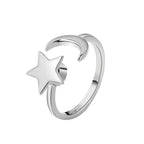 Anti Stress Anxiety Fidget Rings for Women Satinless Steel Spinner Sunflower Sun Star Ring Trendy Jewelry