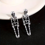Punk Halloween Earrings for Women, Spooky Skull Skeleton Dangle Earrings for Women,Bloody Knife Drop Earring