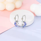 MULA 925 Sterling Silver Sun Moon Stars Hoop Earring For Women Classic Simple Fashion Sparkling Earring Anniversary Jewelry Gift