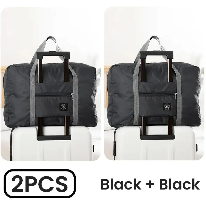 2-Pack Foldable Travel Duffel Bags – Airline Carry-On Tote mbzr