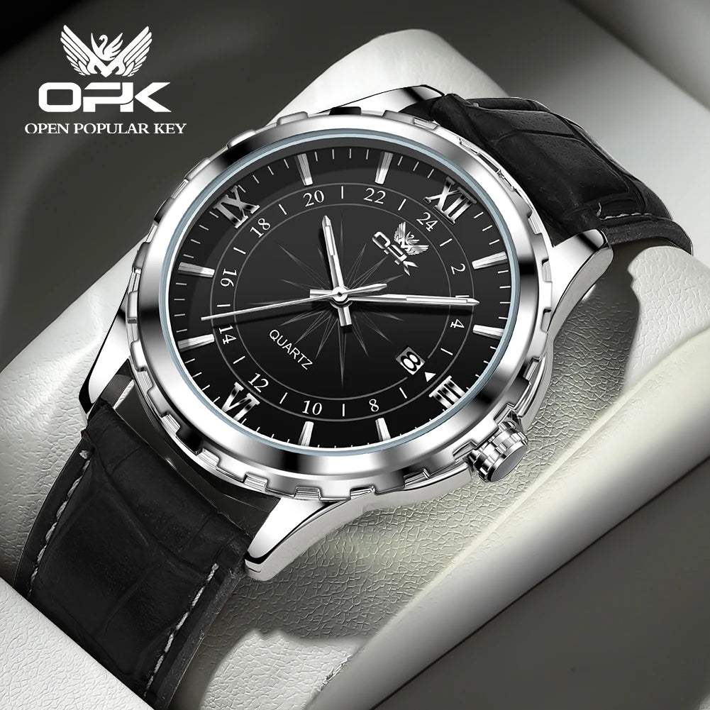 OPK Brand Steel Belt Dual Calendar Men's Quartz Watch 6003 mbzr
