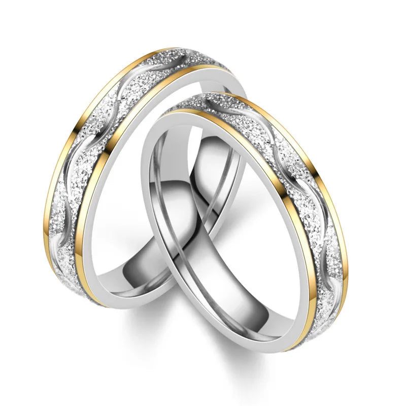 Simple Stainless Steel Frosted Couple Rings For Women Men Fashion Jewelry Valentine's Day Gifts For Lover Size 5-13 Wholesale