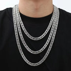 Vintage Cuban Chain Necklace for Men Women, 3/5/7mm Stainless Steel Curb Link Chain Chokers, Casual Basic Punk Jewelry