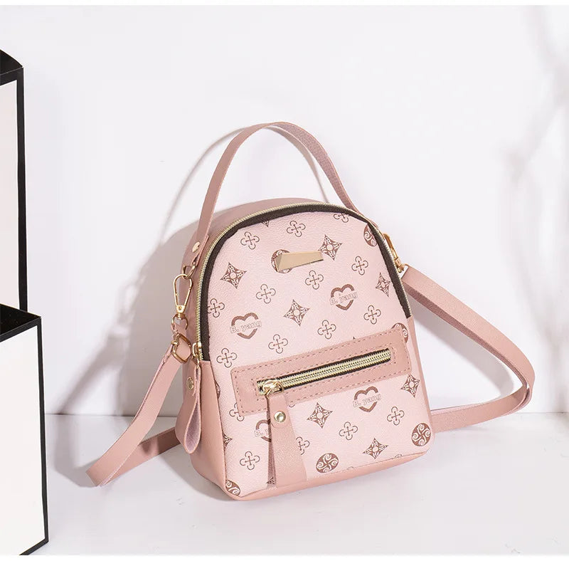 Women's Floral PU Leather Fashion Backpack & School Bag