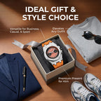 1pcs Men's Orange Silicone Band Luxury Business Quartz Watch for Party Holiday Gift mbzr