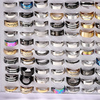 Fashion Jewelry Wholesale 100pcs/Lots Stainless Steel Rings Party Gift Wedding Rings Mix Style Mens Womens Rings