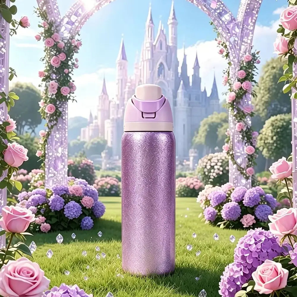 Owalaa diamond purple 32oz/945ml stainless steel insulated water bottle with straw,for daily sports outdoor,perfect gift mbzr