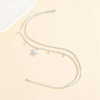 Sterling Silver Ankle Bracelets for Women 14k Gold Plated Waterproof Dainty Layered Stackable Seashell Pearl Charm Non Tarnish Adjustable Anklet for Summer Beach Jewelry Gift