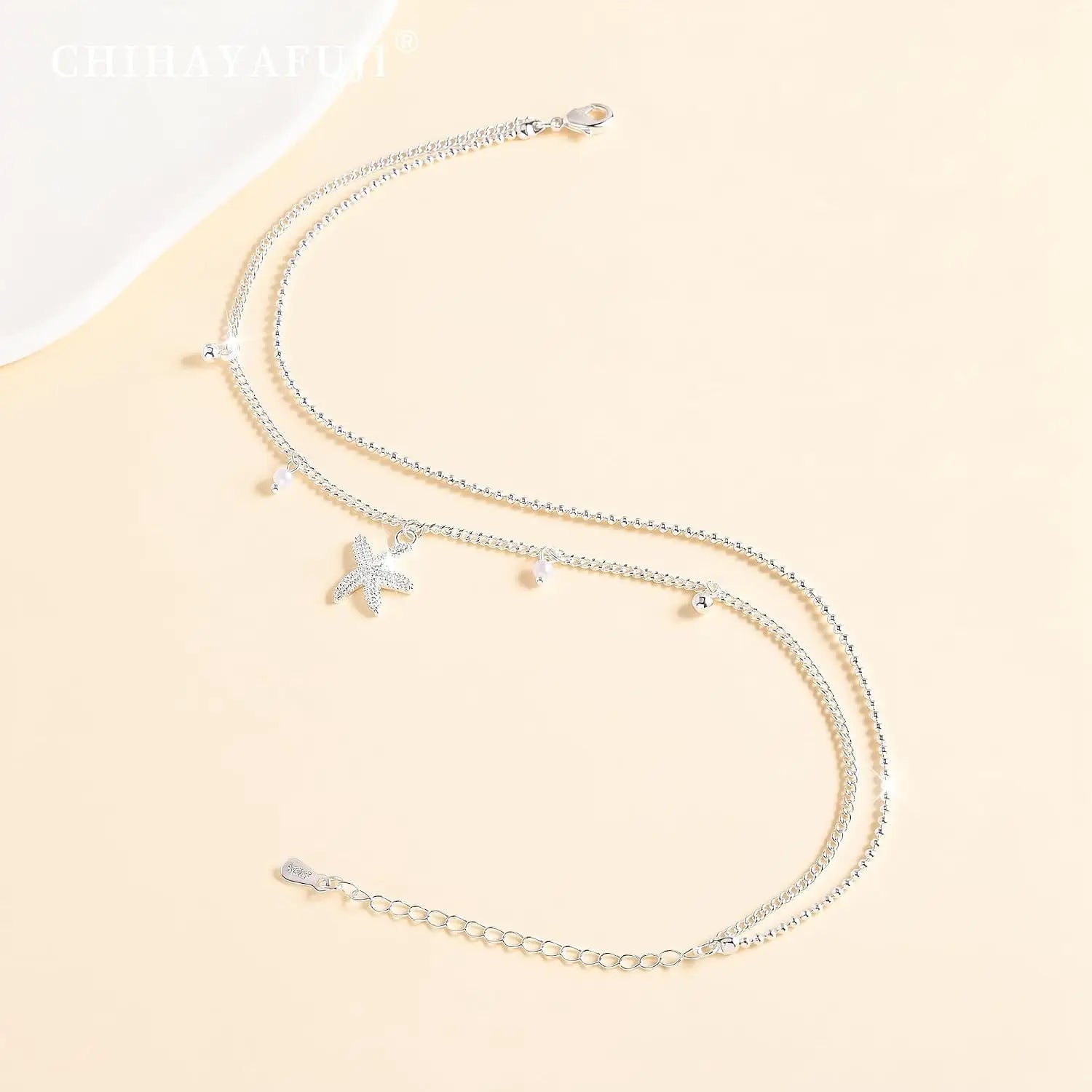 Sterling Silver Ankle Bracelets for Women 14k Gold Plated Waterproof Dainty Layered Stackable Seashell Pearl Charm Non Tarnish Adjustable Anklet for Summer Beach Jewelry Gift